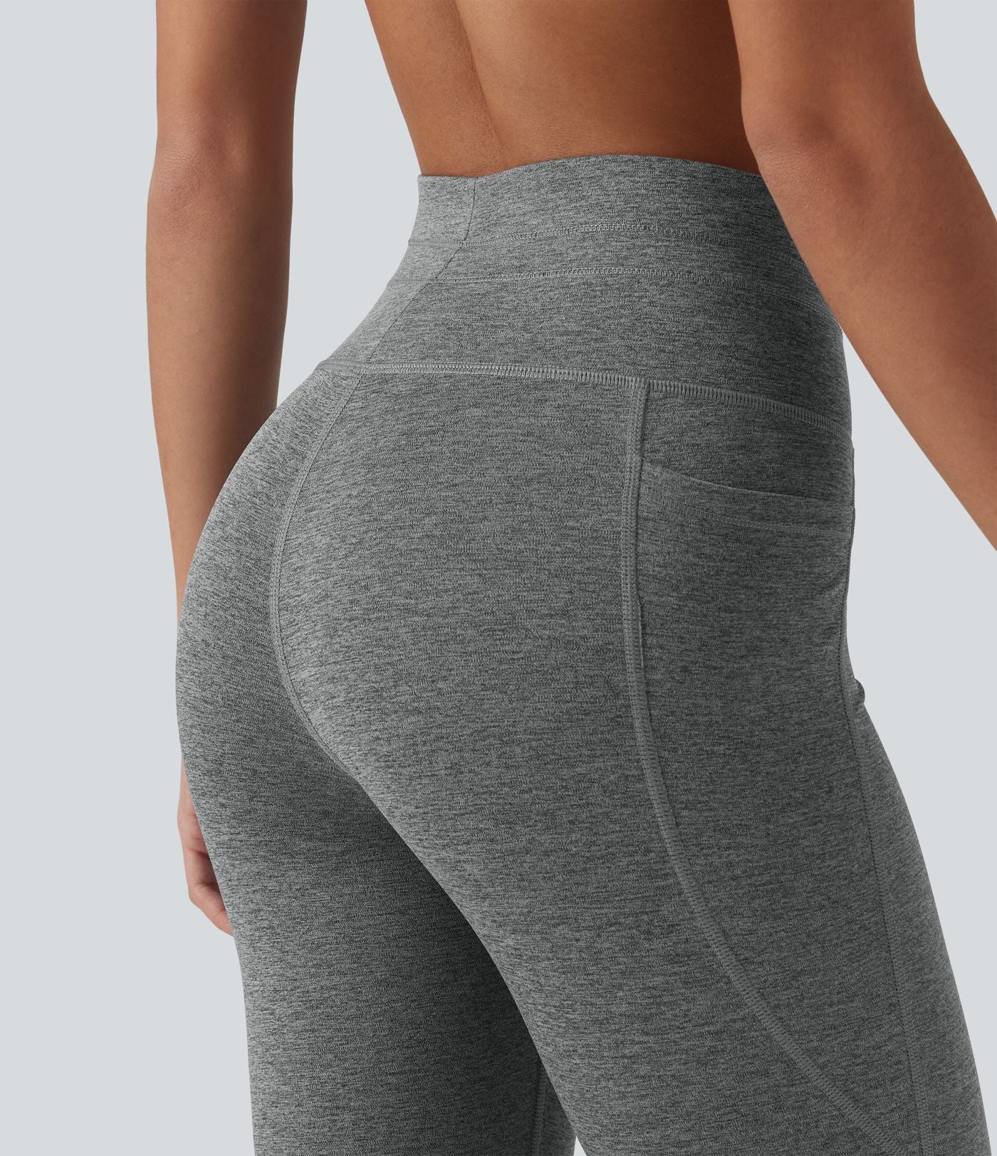 Legging 7/8 de yoga chiné taille haute séchage rapide avec cordon de serrage Halara UltraSculpt™ et poches