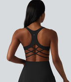 SoftlyZero™ Plush Robe sport mini de yoga 2-en-1 dos nageur croisé dos nu avec soutien-gorge intégré et poches - Easy Peasy