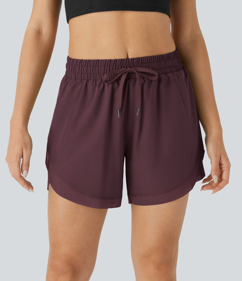 Short 12,5cm Running Fluide 2 en Taille Mi-Haut Cordon de Serrage Mesh Contrastant
