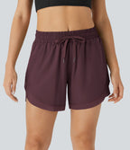 Short 12,5cm Running Fluide 2 en Taille Mi-Haut Cordon de Serrage Mesh Contrastant