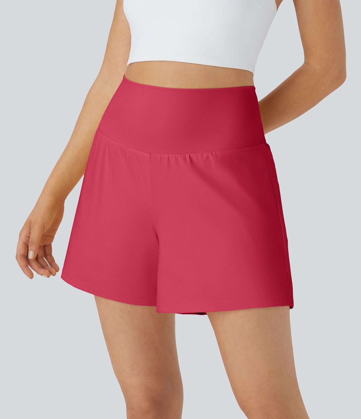Short yoga 2-en-1 SoftlyZero™ Airy effet frais InstantCool taille très haute 12,5 cm avec poches, longueur allongée
