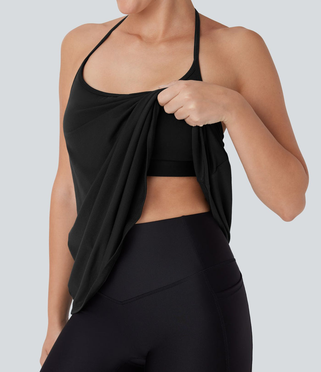 Softlyzero™ Airy Haut de yoga dos nu à encolure américaine sensation fraîcheur-UPF50+