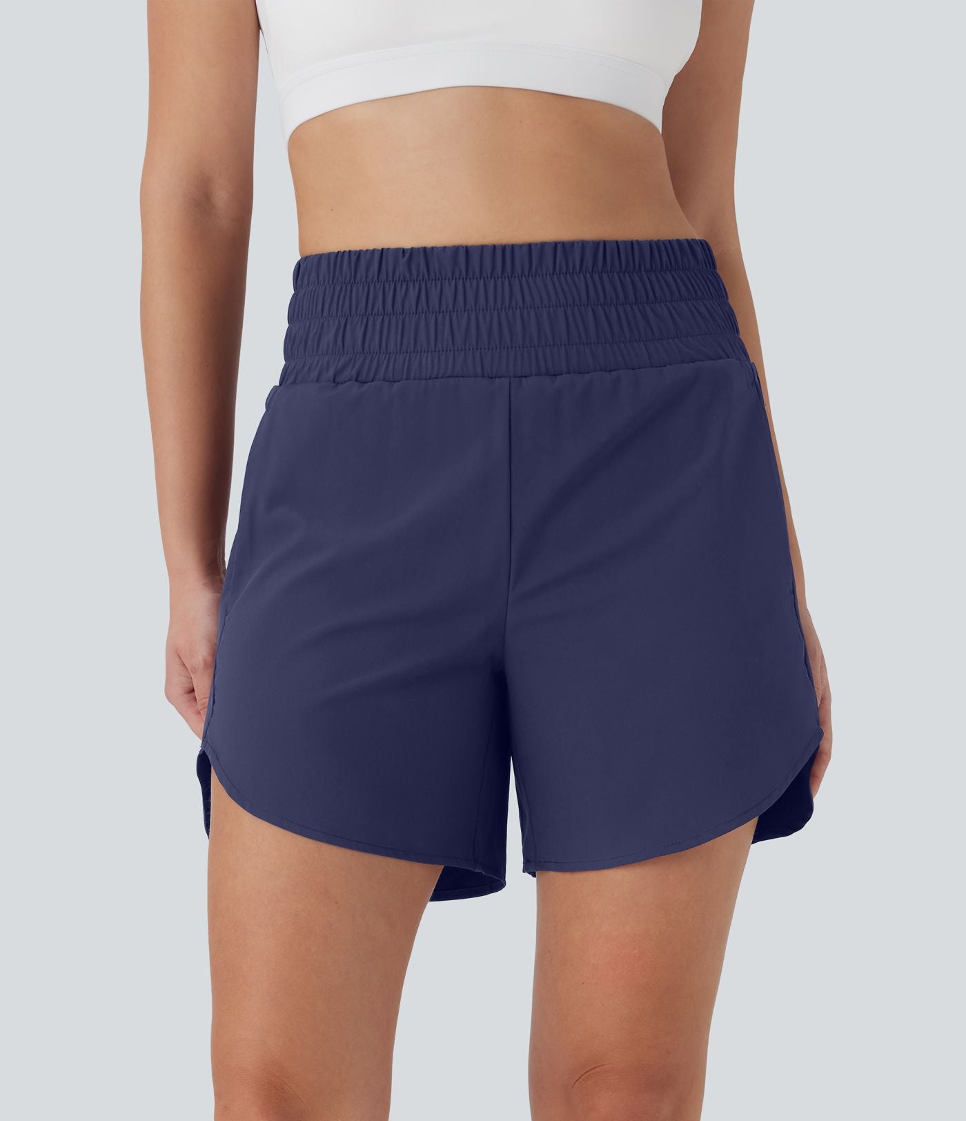 Short de course 2-en-1 Breezeful™ taille haute, poches multiples, ourlet arrondi, séchage rapide 12,5 cm - Longueur prolongée