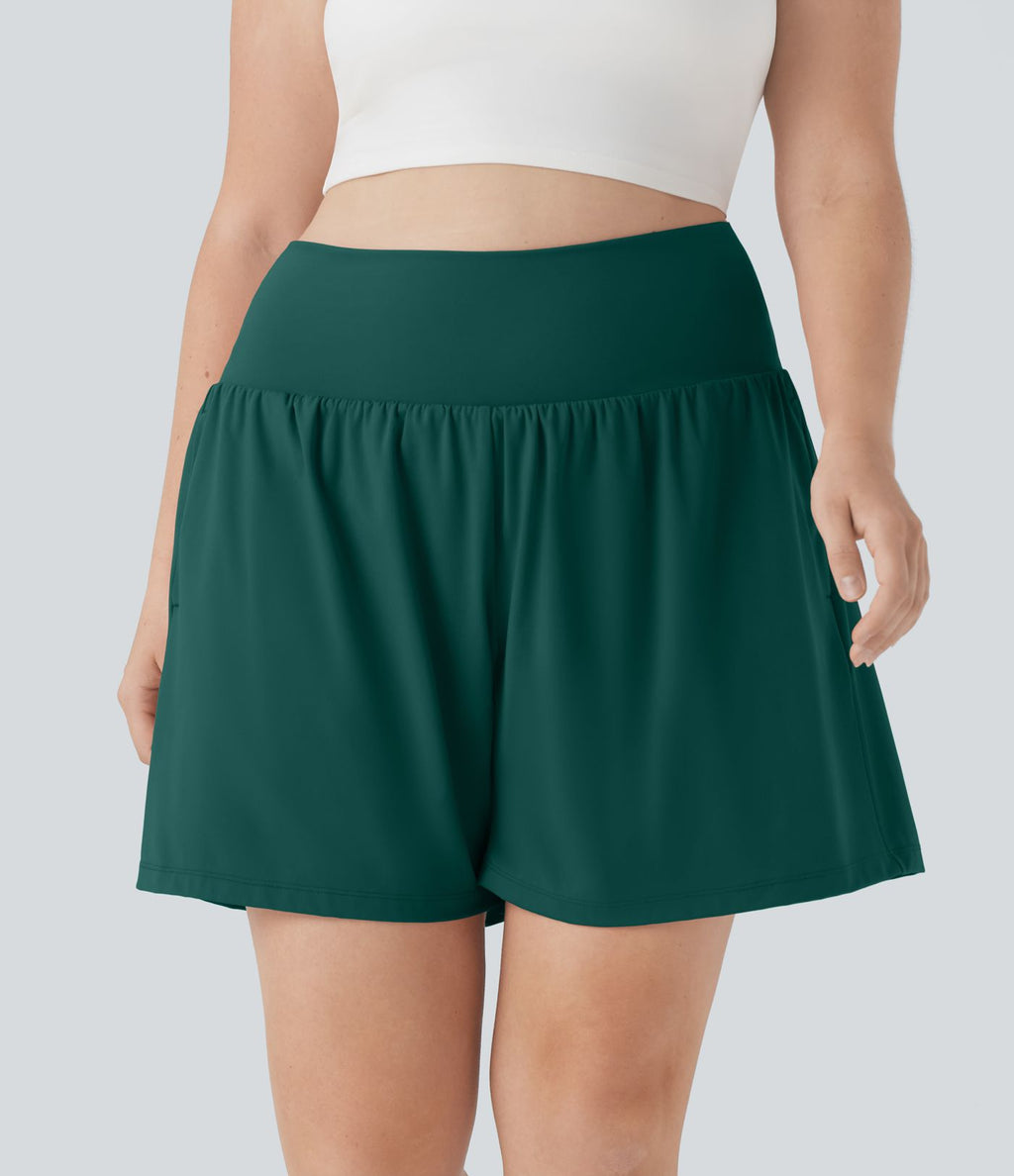 Short tailleur 2-en-1 Cool Touch yoga taille très haute Softlyzero™ Airy grande taille 17,5 cm avec poches
