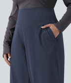 Pantalon de yoga grande taille jambes droites taille haute gainant Halara UltraSculpt™ avec poches