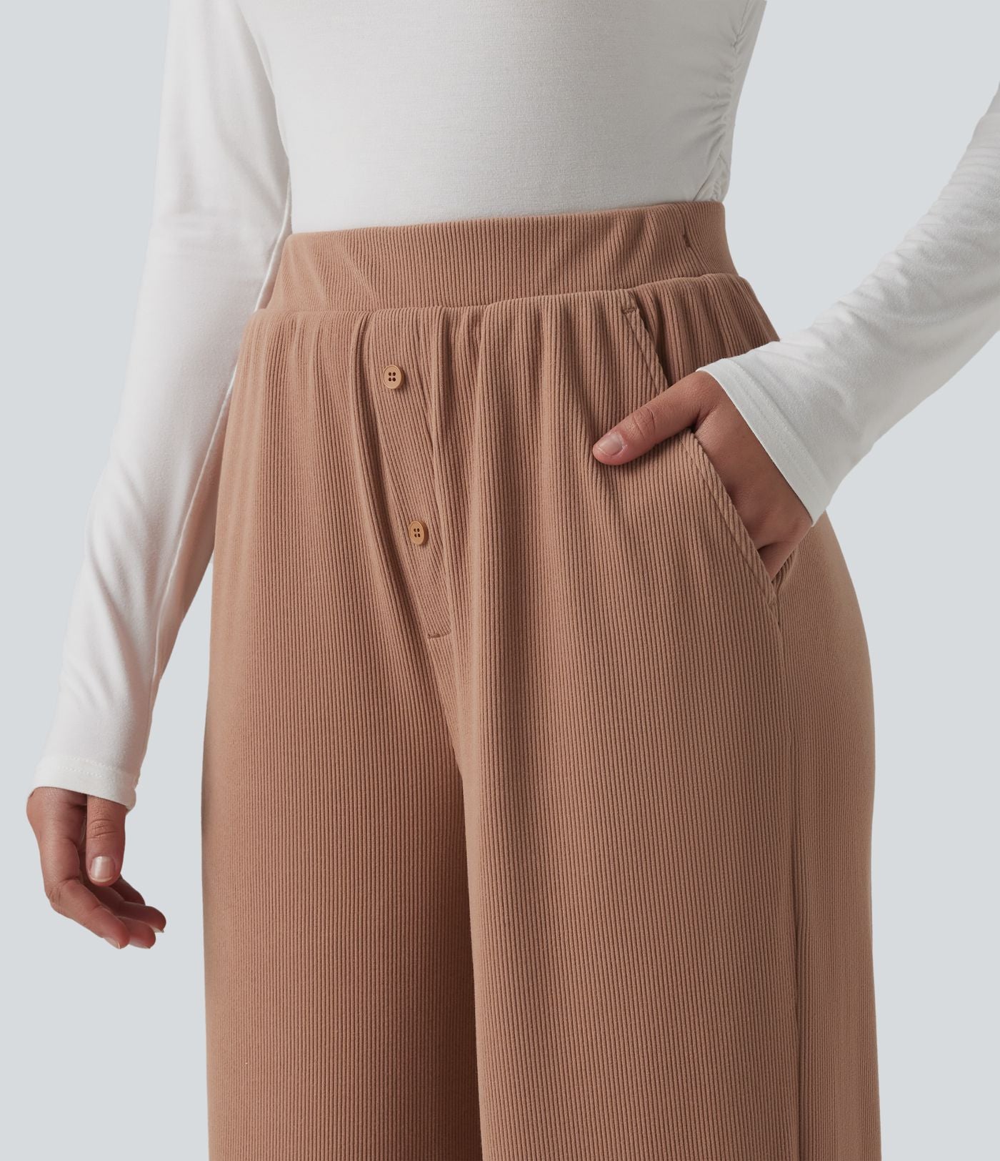 Pantalon de détente taille haute avec poches