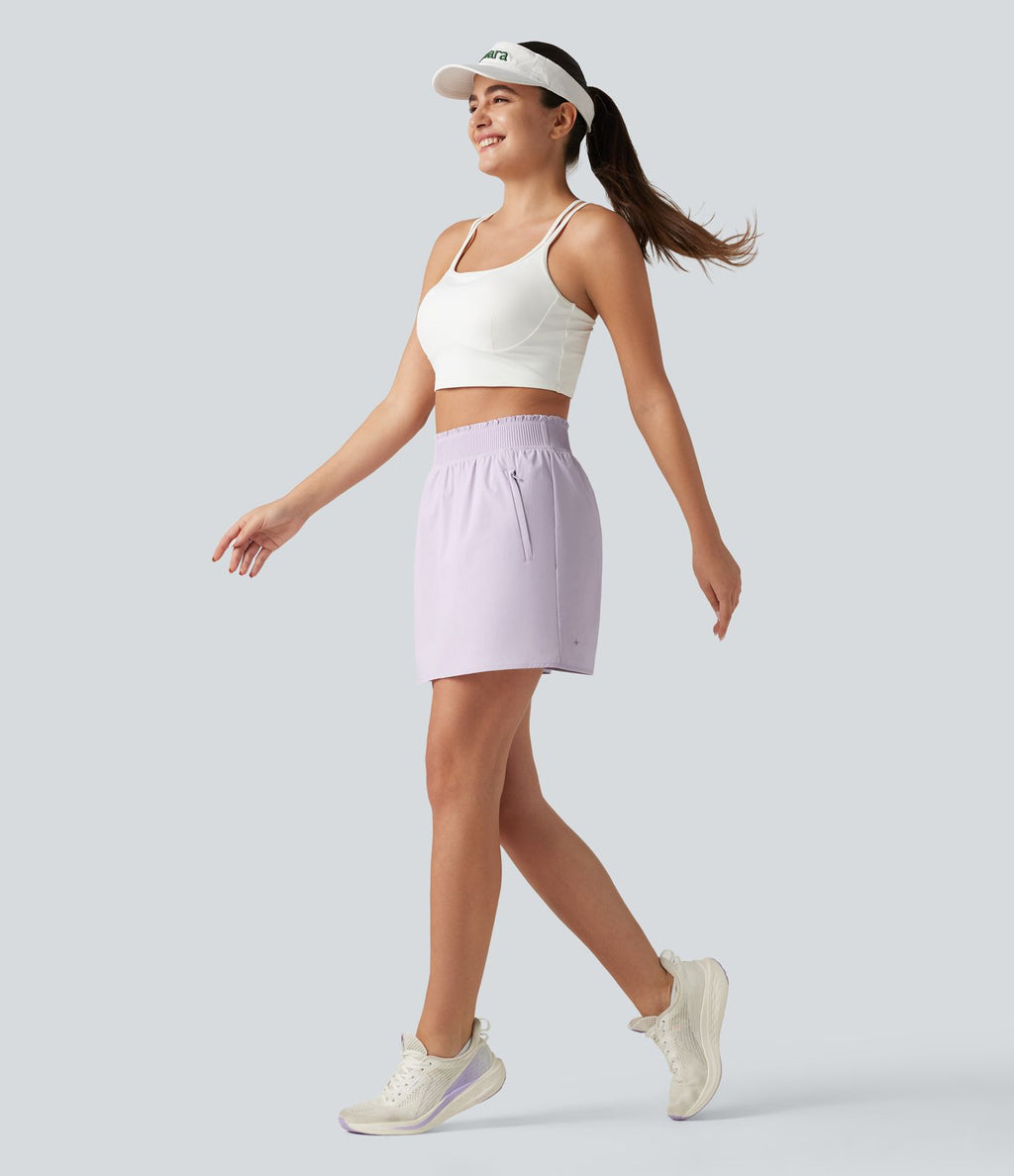 Jupe mini de tennis 2 en 1 taille haute avec poches