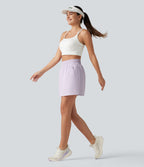 Jupe mini de tennis 2 en 1 taille haute avec poches