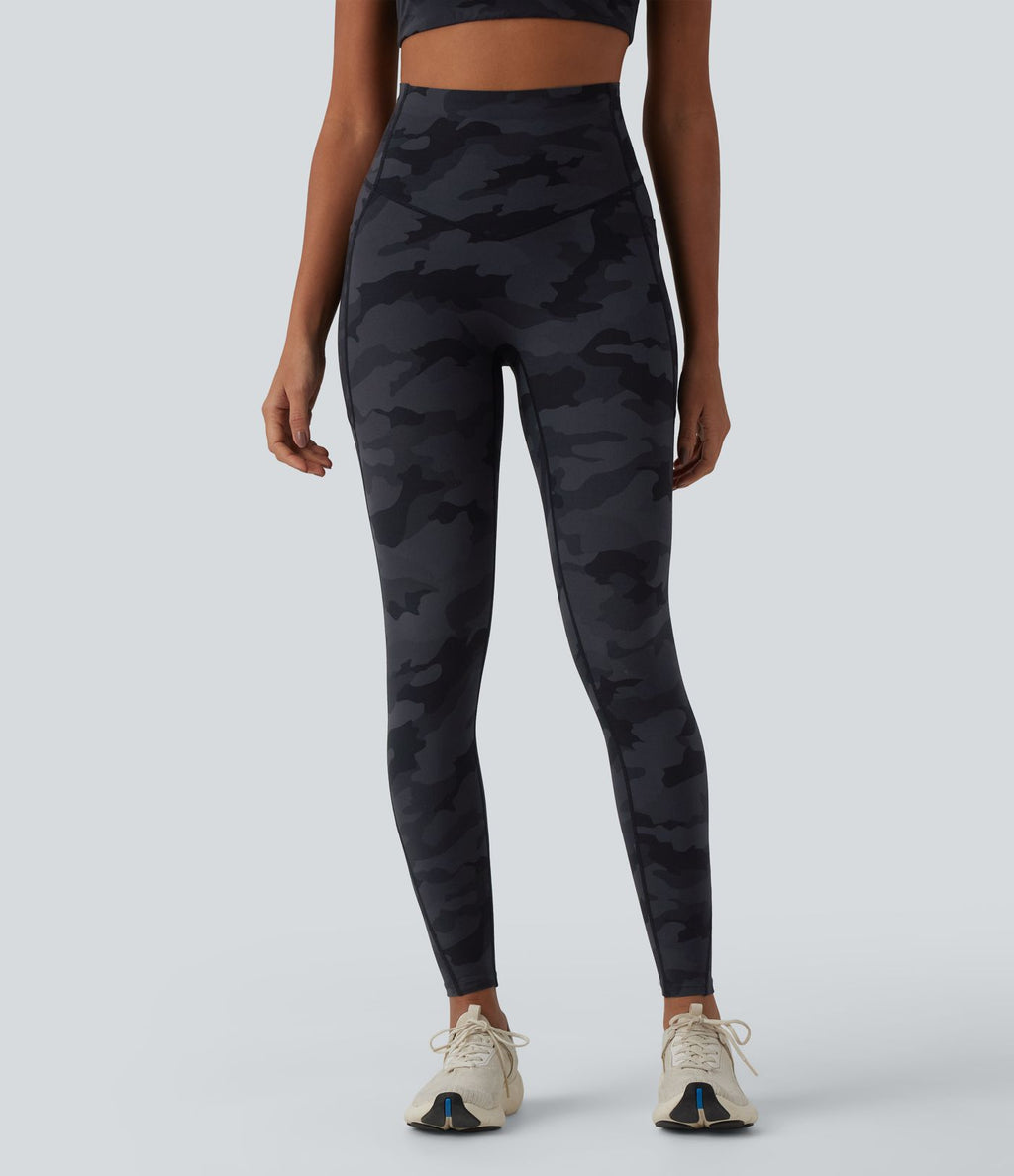 Legging de running Halara UltraSculpt™ gainant taille haute imprimé camouflage avec poches