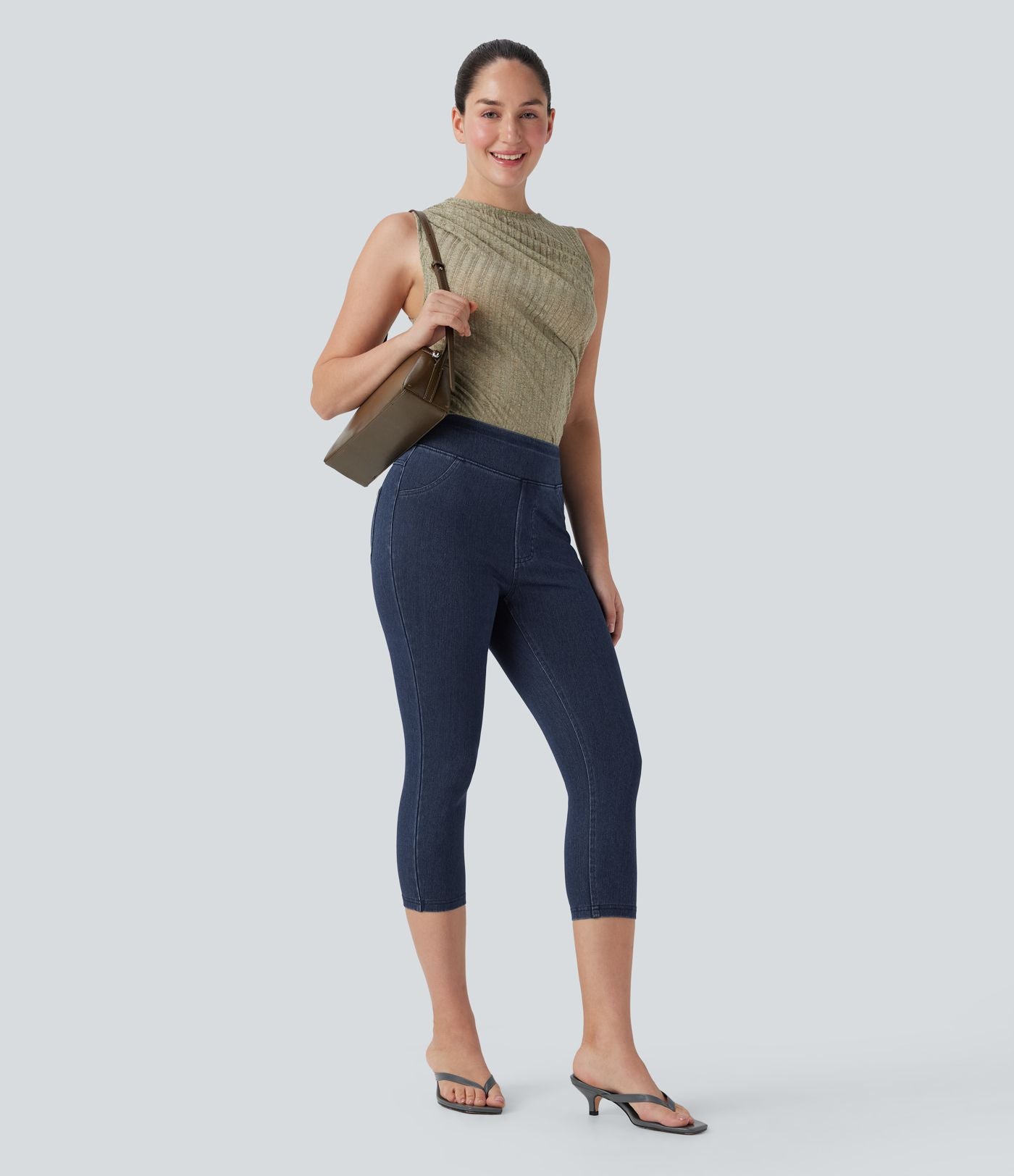 Halara Flex™ Jegging Capri Taille Haute Extensible Poche Latérale Arrière