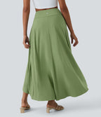 Jupe Longue Casual Breezeful™ Taille Haute à Volants 2en1 Fluide Sèchement Rapide Quotidien Maxi