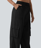 Jogging cargo coupe ballon taille mi-haute avec cordon de serrage et poches
