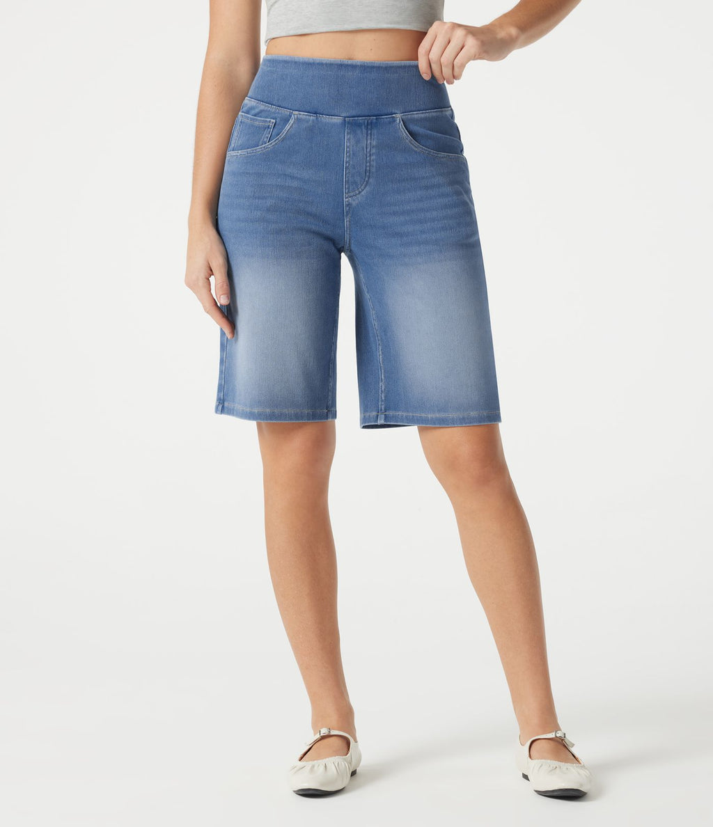 Halara Flex™ Bermuda casual en jean taille haute avec poches