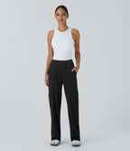 Halara Flex™ Taille Mi-Haute Multiples Poches Jambe Droite Jean Cargo Décontracté Extensible