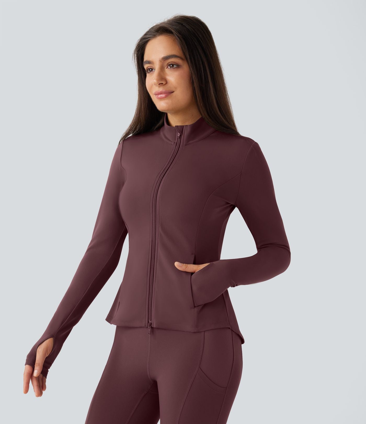 Veste d'équitation ajustée Softlyzero™ avec col montant, passe-pouces, poches, plis et fermeture éclair - Protection UPF50+