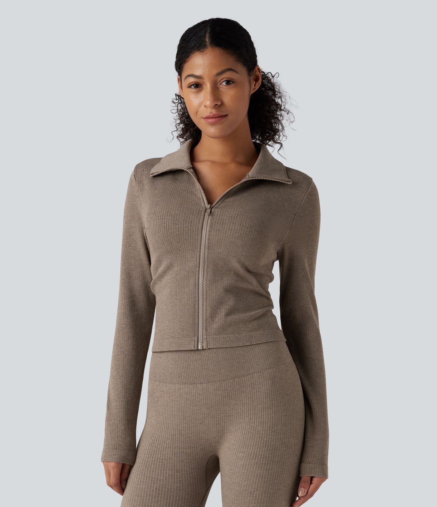 OneForm Seamless Flow Veste yoga chaude zippée à manches longues
