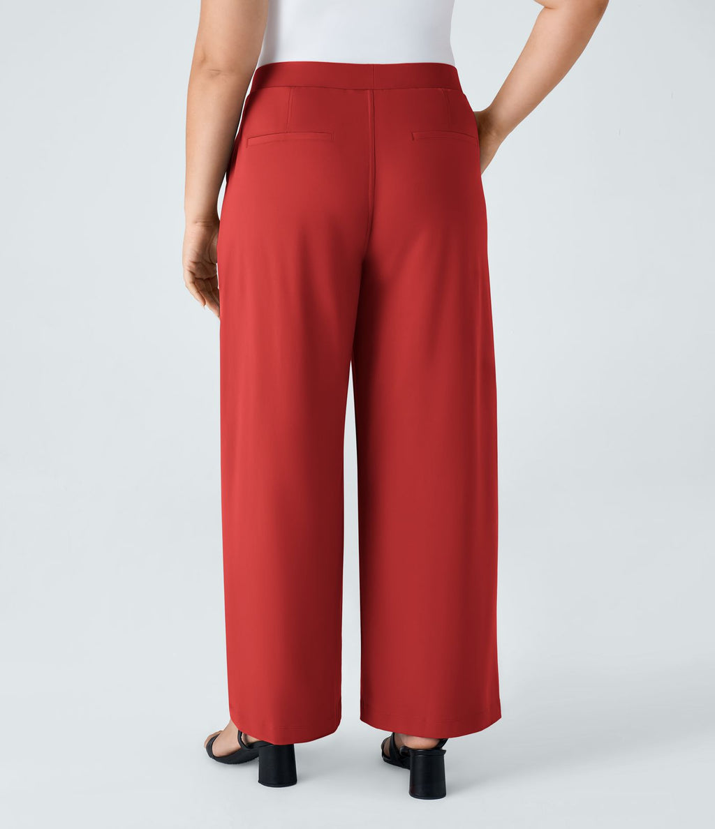 Pantalon de travail grande taille coupe droite taille haute Halara Flex™ DayStretch avec poches