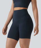 Halara UltraSculpt™ Cycliste de course 17,5 cm taille haute croisée ventre plat, dos croisé et poches