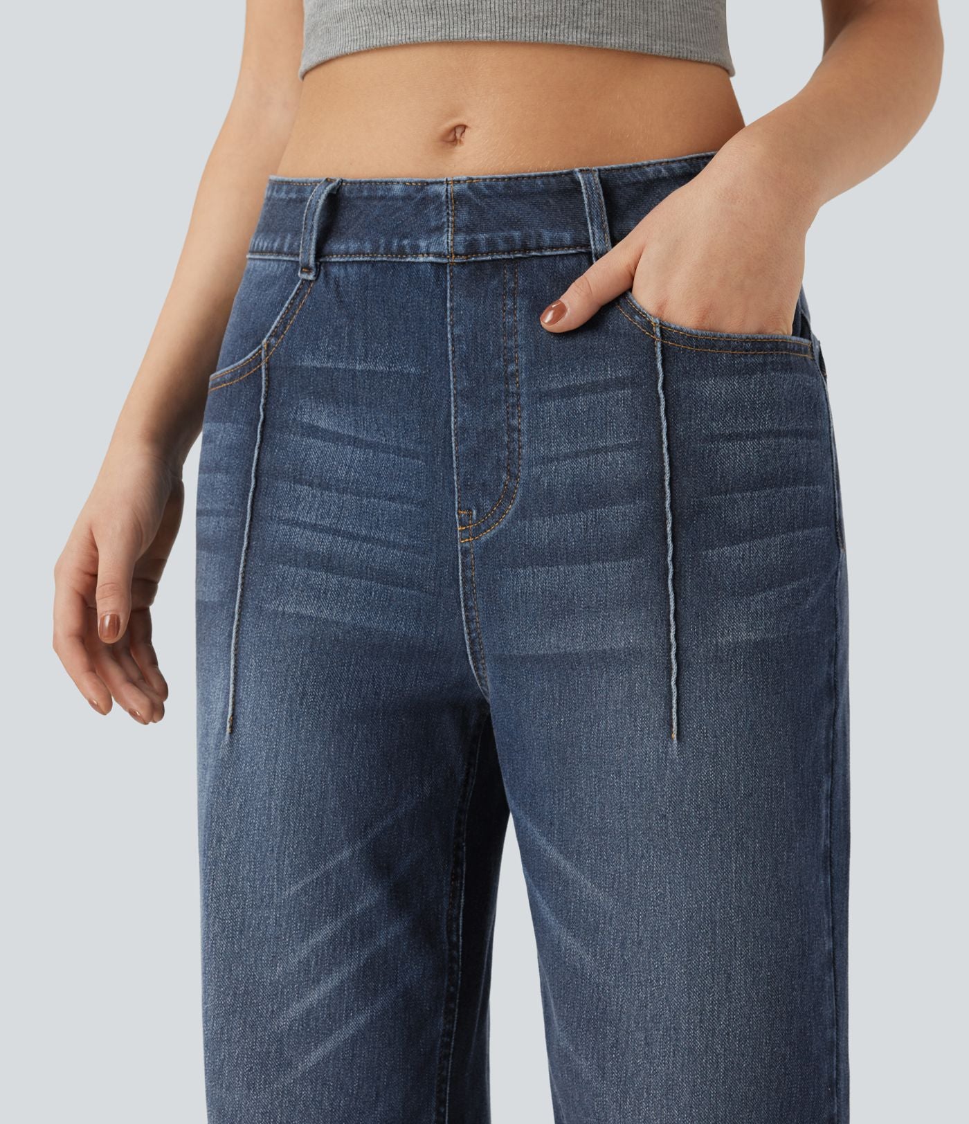 Jean droit Halara Flex™ taille haute avec poches