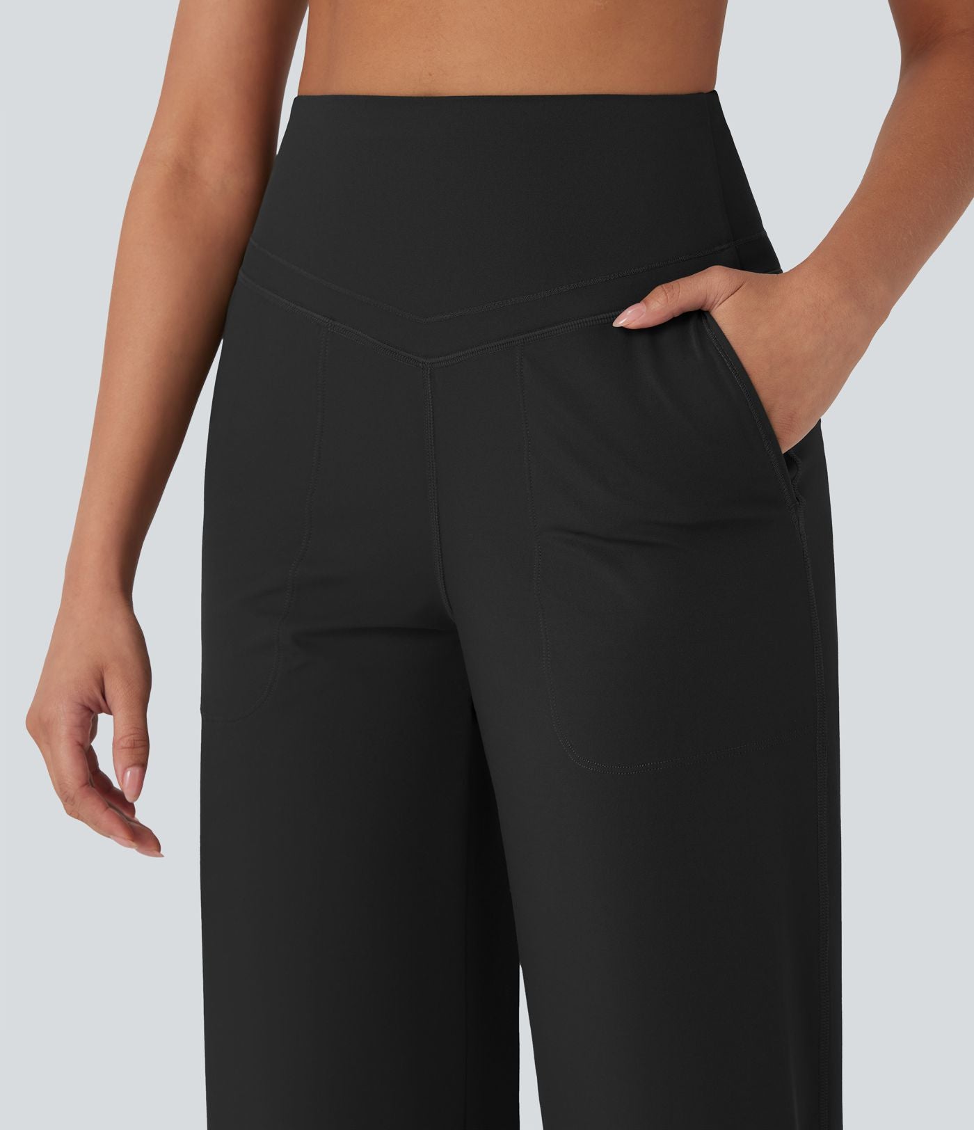 Pantalon de yoga droit gainant taille haute avec poches Halara UltraSculpt™