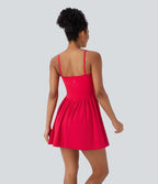 Robe de yoga courte 2-en-1 dos nu à séchage rapide Breezeful™ avec poches latérales - Easy Peasy Edition