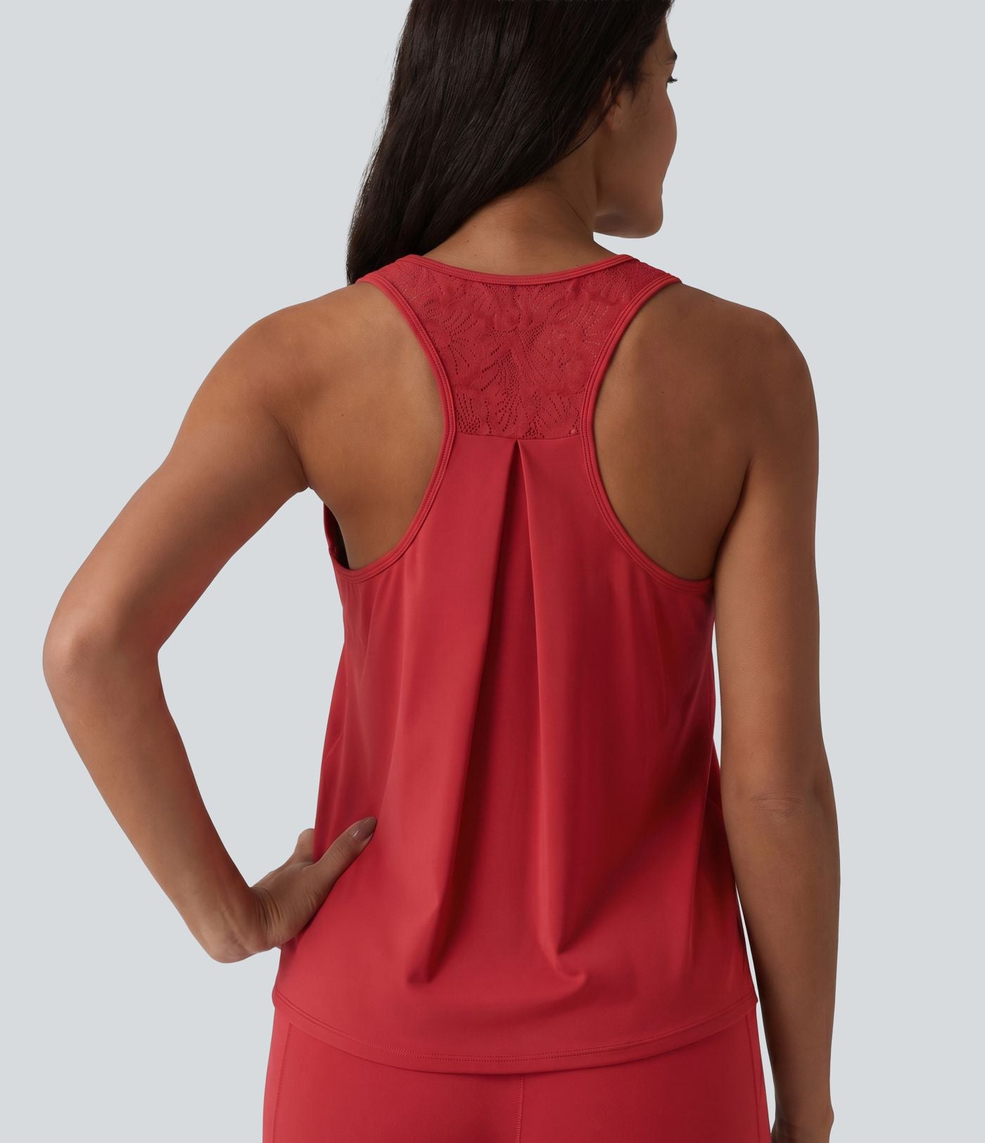 Débardeur de sport dos nageur SoftlyZero™ Airy avec dentelle contrastante effet frais InstantCool, protection solaire UPF50+