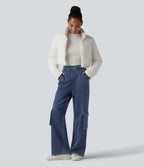 Jean bootcut cargo décontracté Halara Flex™ taille haute avec poches