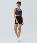 Débardeur yoga court SoftlyZero™ Airy col carré dos nu bretelles croisées effet frais InstantCool, bonnets A-C, protection solaire UPF50+