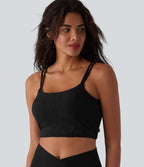 Brassière de sport courte SoftlyZero™ col U en dentelle