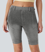 Halara Flex™ Short 22,8cm Casual En Denim Extensible Avec Poche Arrière Taille Midi