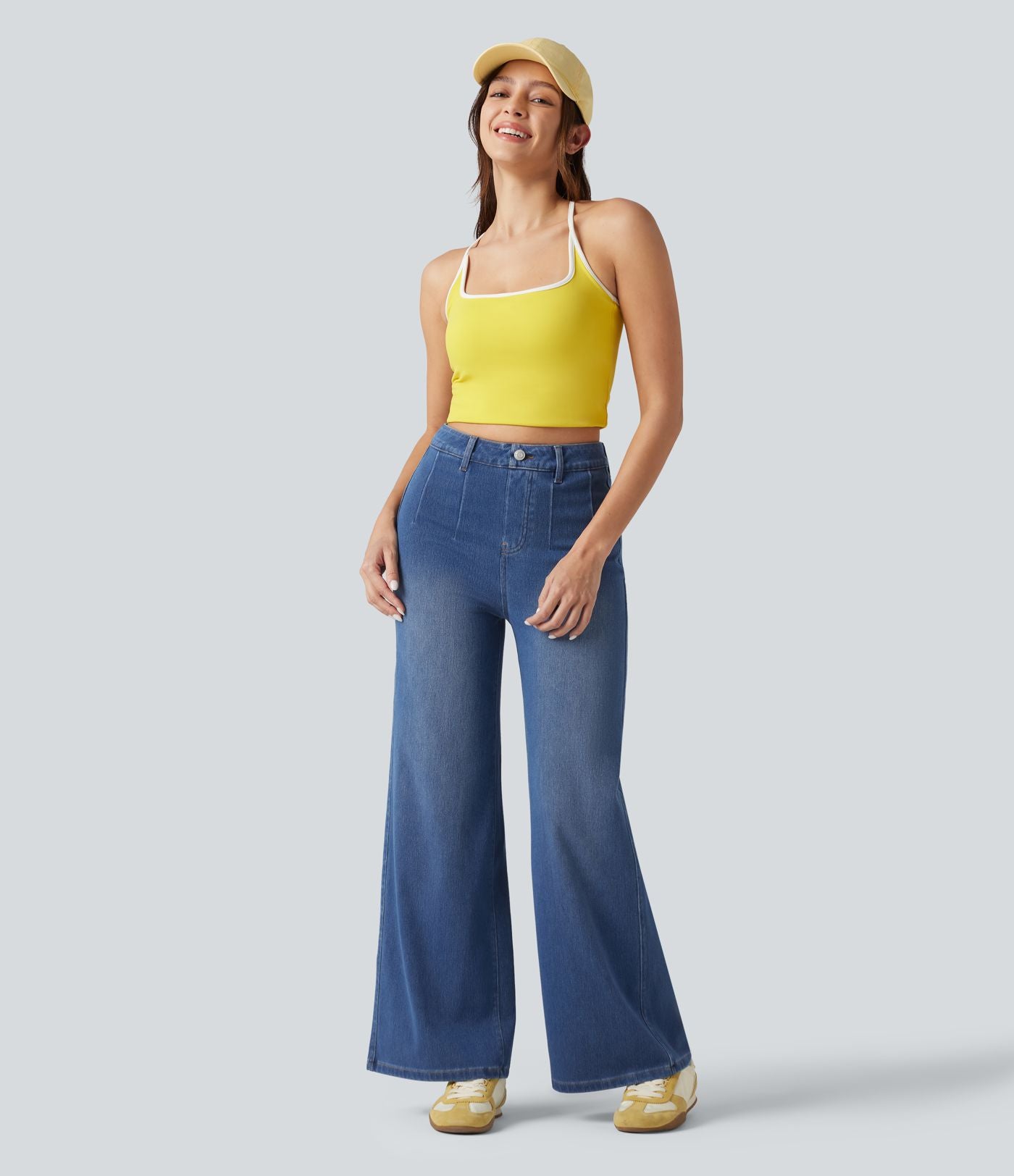 Jean large décontracté Halara Flex™ Curvy taille haute gainant avec poches