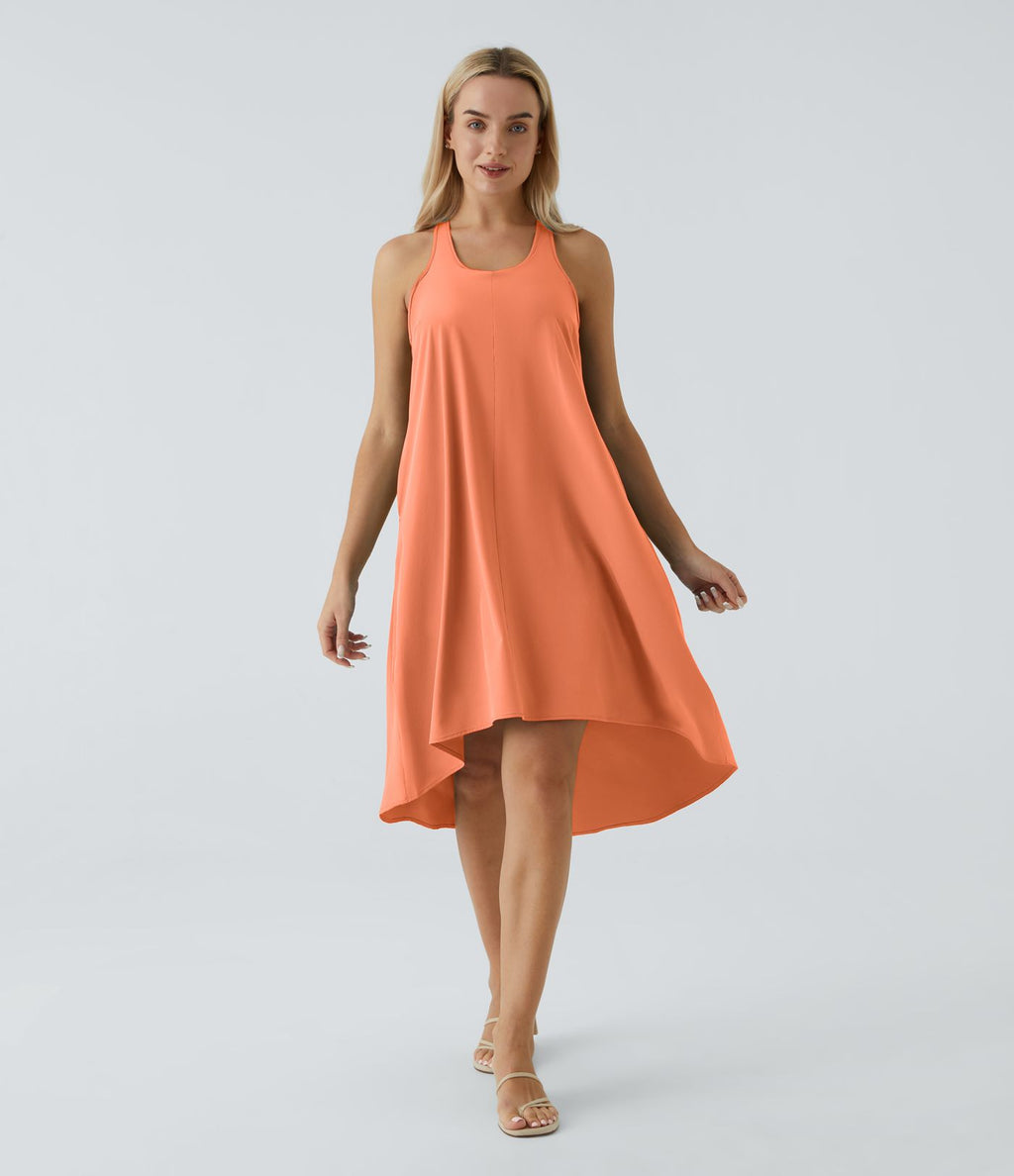 Robe décontractée mi-longue Breezeful™ dos nageur poche latérale fluide asymétrique séchage rapide A-C