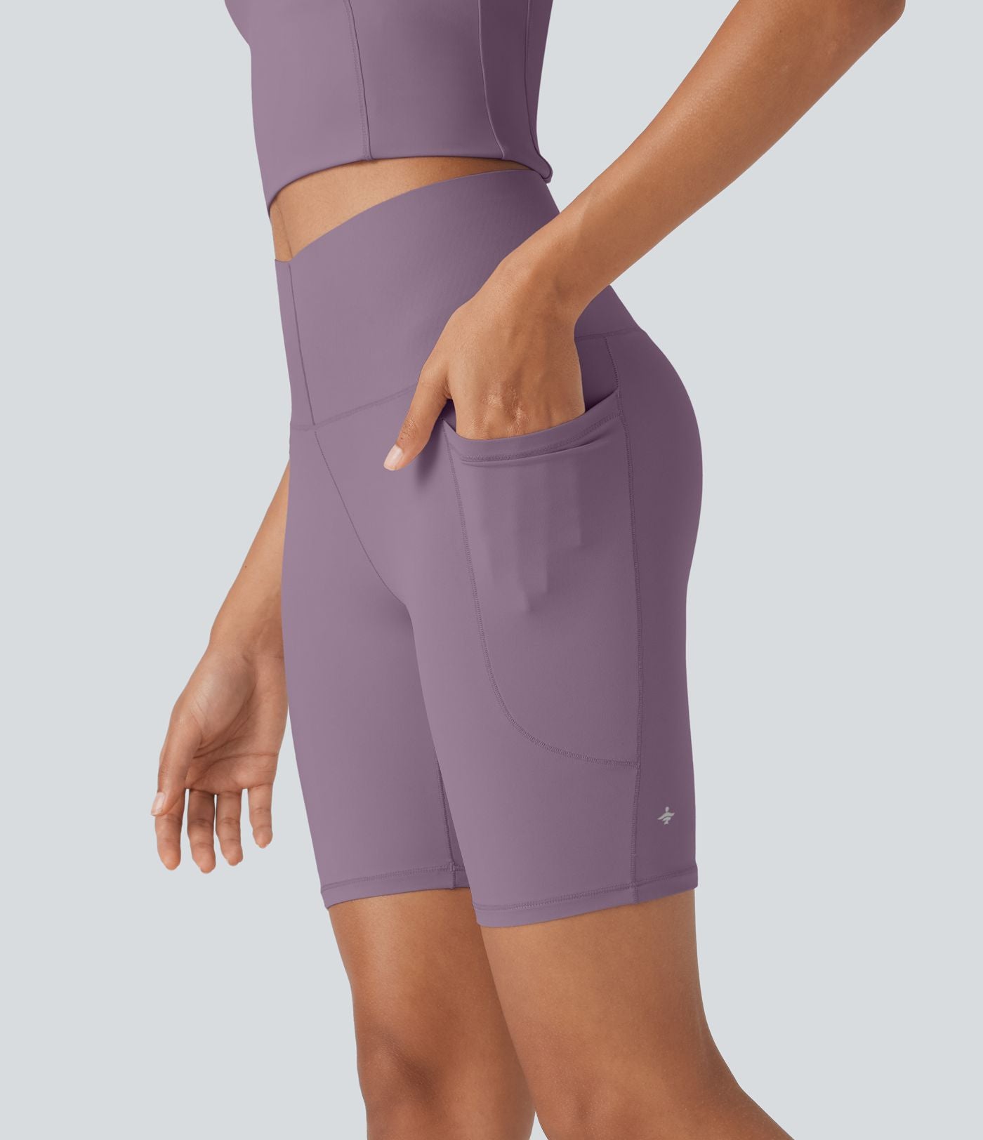 Short cycliste 7,5 cm d'entraînement gainant galbant taille haute avec effet scrunch et poches Halara UltraSculpt™