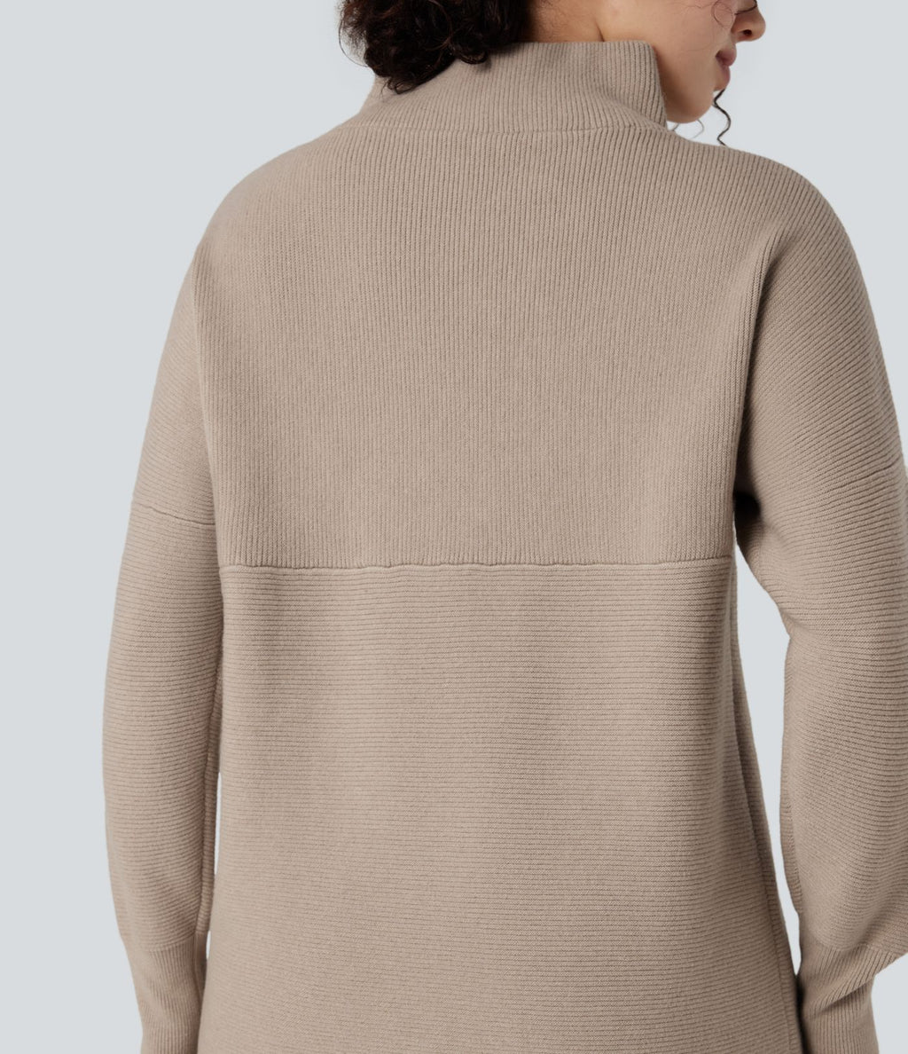Pull casual col cheminée manches longues