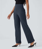 Pantalon de travail droit gainant taille haute avec poches Halara UltraSculpt™
