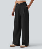 Pantalon tailleur ample asymétrique taille haute Halara Flex™ DayStretch avec poches