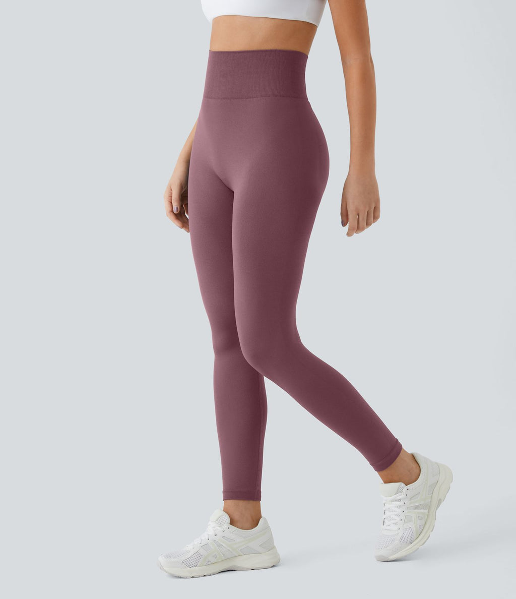 Legging taille haute froncé uni sans couture OneForm Seamless Flow