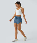 Shorts Running 7,5cm 2 en1 Taille Mi-Haute Cordon de Serrage Empiècement Mesh Contrastant