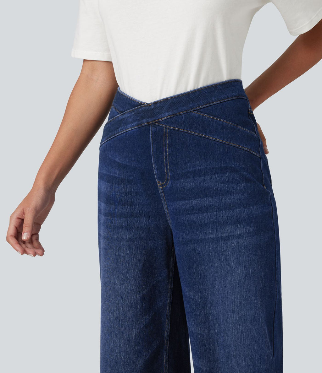 Jean bootcut Halara Flex™ taille haute croisée avec poches