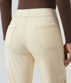 Halara Flex™ Taille Mi-Haute Multiples Poches Jambe Droite Jean Cargo Décontracté Extensible