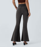 Halara Flex™ - Jean Ultra Evasé Tricot Extensible Lavé Poches Croisées Taille Haute