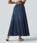 Halara Flex™ Jupe longue fluide casual taille mi-haute en lyocell drapé, bas sirène