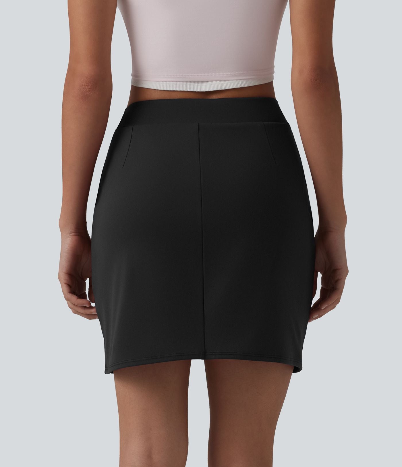 DayStretch Jupe mini casual 2-en-1 bodycon plissée croisée taille haute