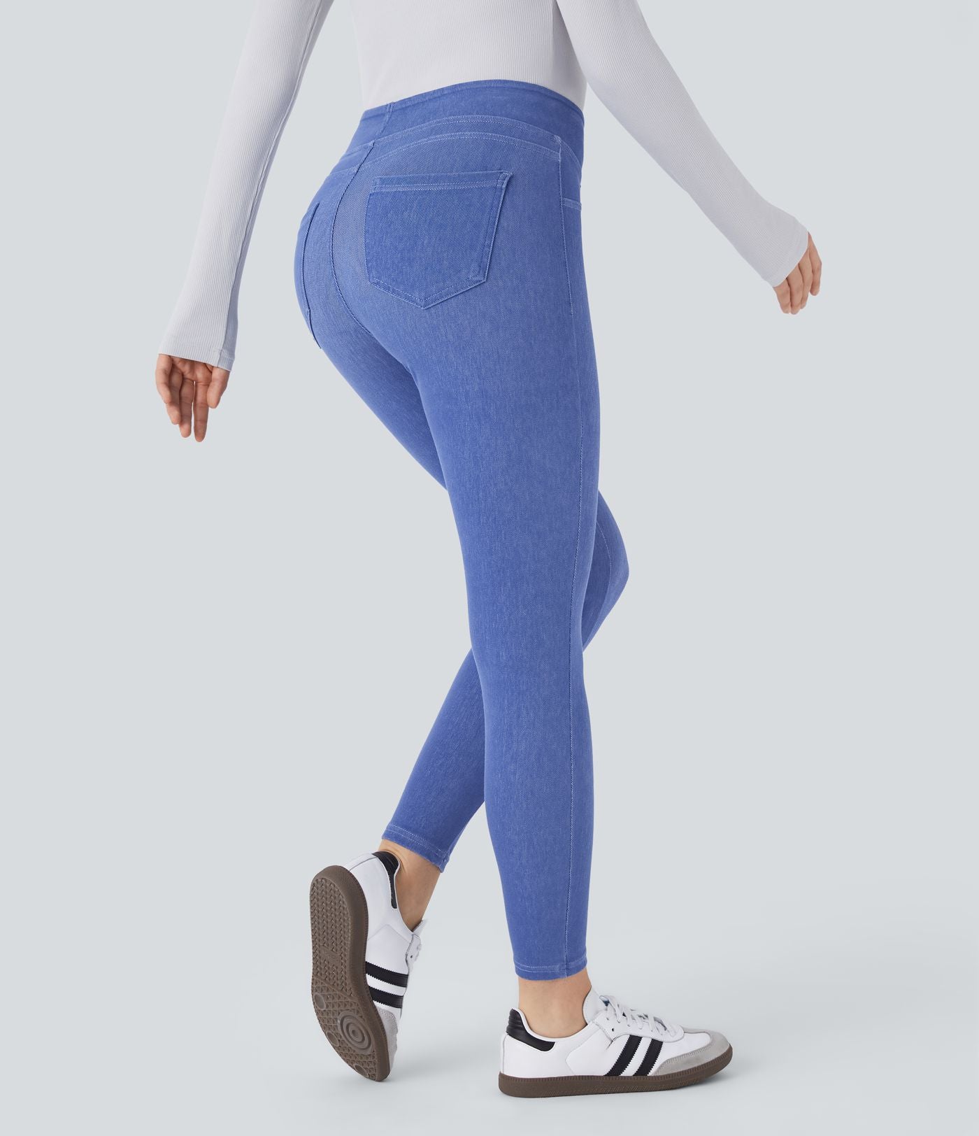 Halara Flex™ Jegging Casual Tricot Extensible Coloré Taille Haute Poches Arrière Latérales