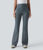 Pantalon de travail Halara Flex™ évasé à rayures, taille haute, avec poches