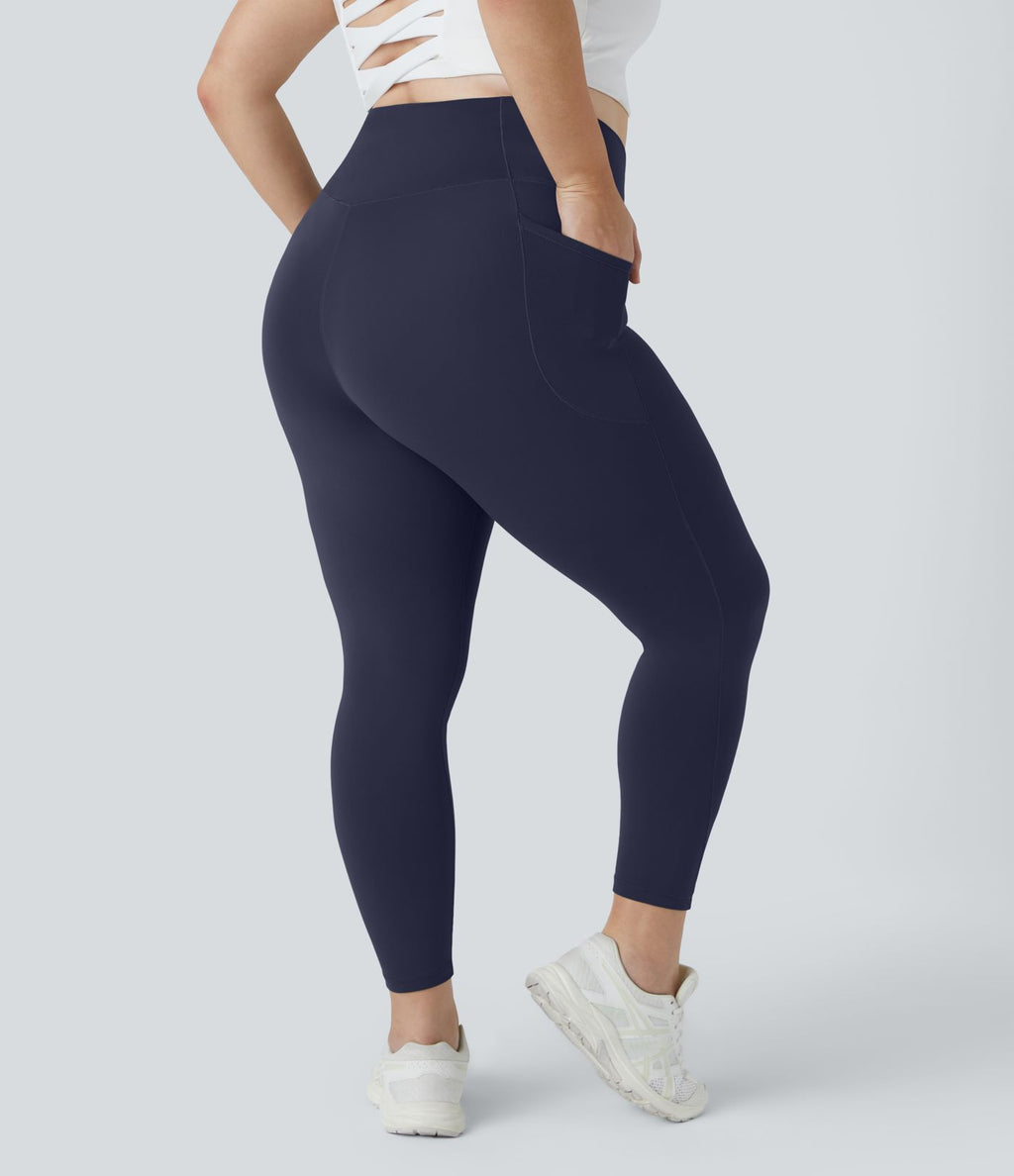 Softlyzero™ Legging Grande Taille Pleine Longueur Taille Haute Poches Latérales Croisée - UPF50+