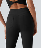 Legging de yoga Halara UltraSculpt™ côtelé, taille haute, évasé croisé, à poches