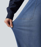 Jean barrel Halara Flex™ taille mi-haute avec cordon de serrage et poches