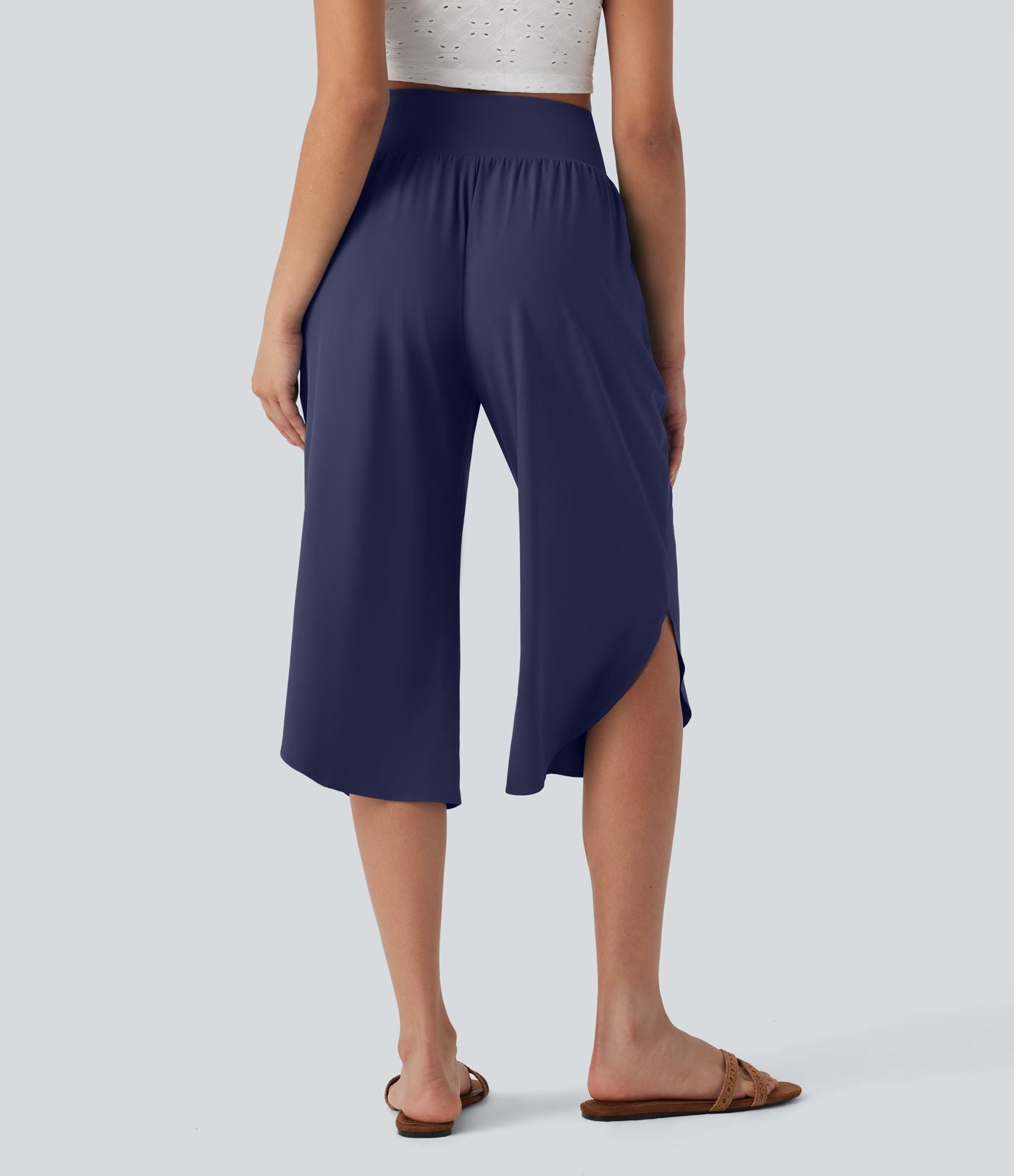 Pantalon corsaire gainant taille haute à ourlet asymétrique et séchage rapide avec poches Breezeful™