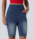 Halara Flex™ Short en denim taille haute ventre plat 22,8 cm avec poches